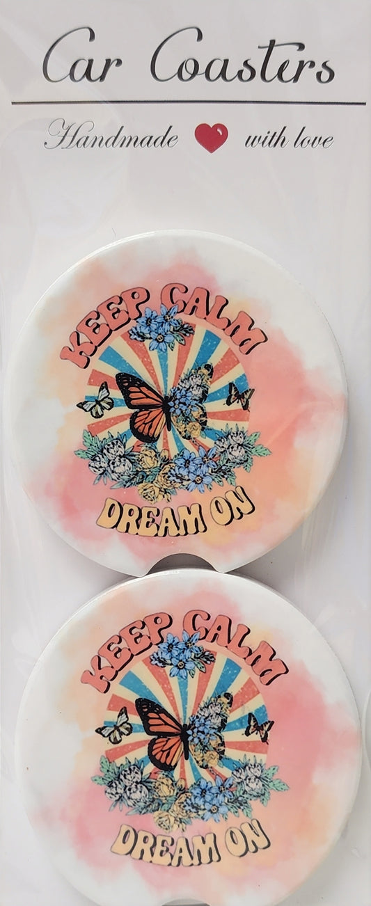 Dream On Ceramic Car Coasters