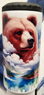 Watercolor Drip Grizzly Bear 4-in-1 Can Cooler