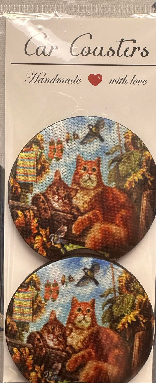 Cat Neoprene Car Coasters