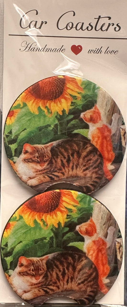 Cats Neoprene Car Coasters